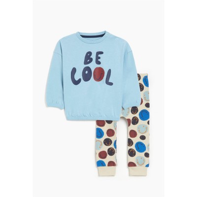 детски,летен,каталог,детски,летни,облекла,детски,анцузи,studio,boys,be,cool,smiley,jog,set,blue,beige