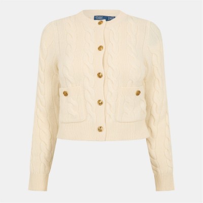 жилетка,дамски,плетени,дрехи,polo,ralph,lauren,women's,cable,knit,button,front,cardigan,authentic,cream