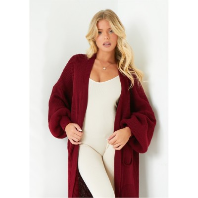 жилетка,дамски,плетени,дрехи,missy,empire,balloon,sleeve,knitted,cardigan,wine