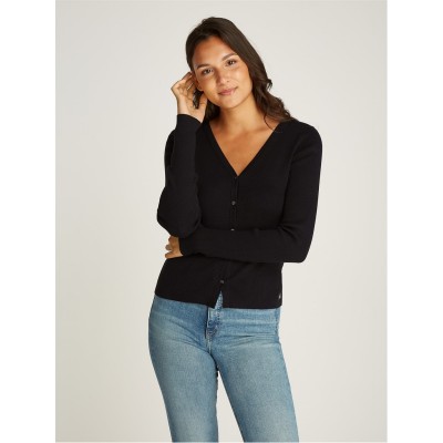 жилетка,дамски,плетени,дрехи,calvin,klein,jeans,woven,label,sweater,cardigan,ck,black