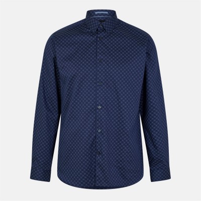 мъжки,ризи,ted,baker,potter,geo,print,slim,shirt,navy
