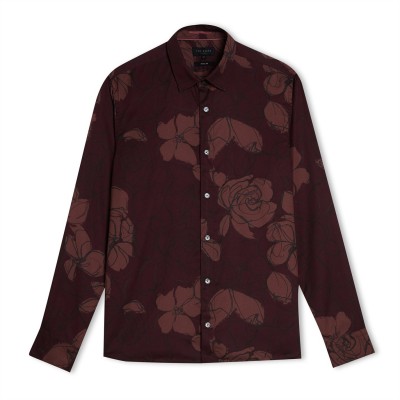 облекла,на,разпродажба,мъжки,ризи,ted,baker,tb,t,bobbio,flwscrib,sn41,maroon