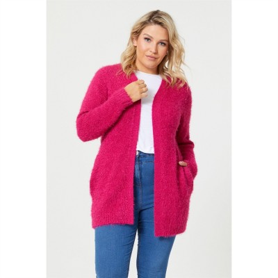 жилетка,дамски,плетени,дрехи,дамски,облекла,размер,be,you,fluffy,knit,cardigan,hot,pink