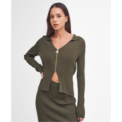 жилетка,дамски,плетени,дрехи,barbour,international,mondale,zip,up,cardigan,empire,green