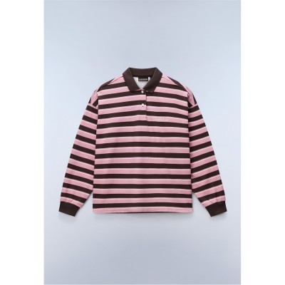дамски,топове,napapijri,napa,lehua,long,sleeve,polo,womens,brown,pink