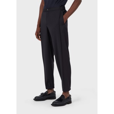 панталони,мъжки,панталони,тип,чино,emporio,armani,wool,crepe,trousers,blu,navy