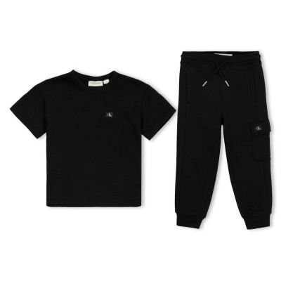 детски,3/4,панталони,calvin,klein,jeans,kids',terry,short,sleeve,set,ck,black,beh