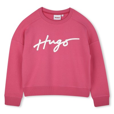 детски,облекла,hugo,big,logo,crewneck,juniors,pink,48t