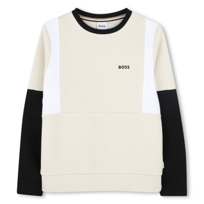 юношеска,блуза,детски,облекла,boss,colour,block,sweatshirt,juniors,vanille,21c
