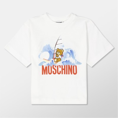 юношеска,тениска,детски,3/4,панталони,moschino,teddy,bear,windsurf,t,shirt,&,shorts,set,juniors,wht,blu83542
