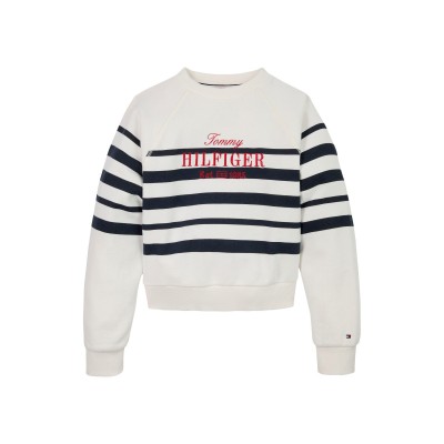 блуза,tommy,hilfiger,kids,script,cotton,crew,sweatshirt,navy,stripe,0a7