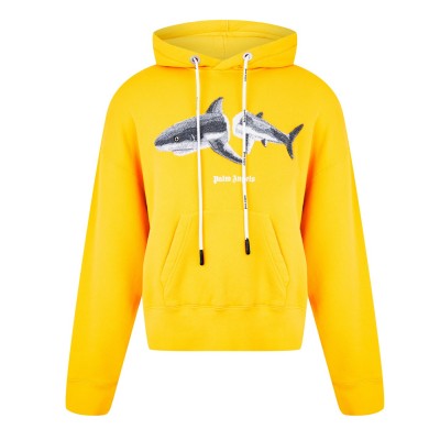 суичър,мъжки,ежедневни,облекла,palm,angels,shark,hoodie,yellow,grey