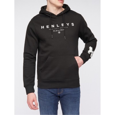 суичър,мъжки,горнища,с,качулка,henleys,hentyme,hoodie,black