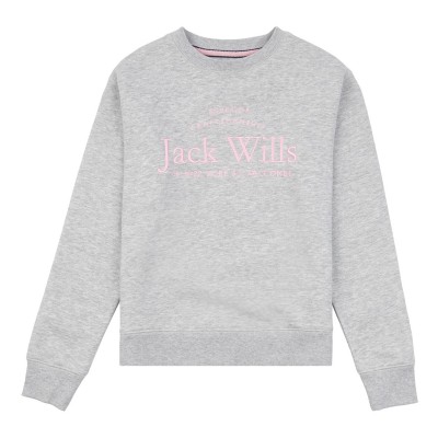 детска,блуза,детски,облекла,jack,wills,kids,girls,script,crew,neck,sweatshirt,grey,heather