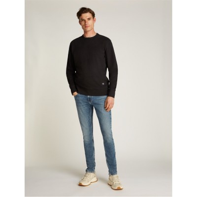 мъжки,ежедневни,облекла,мъжки,горнища,с,качулка,calvin,klein,jeans,woven,label,crew,neck,ck,black