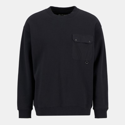 блуза,мъжки,горнища,с,качулка,barbour,leazes,crew,sweatshirt,black,bk11