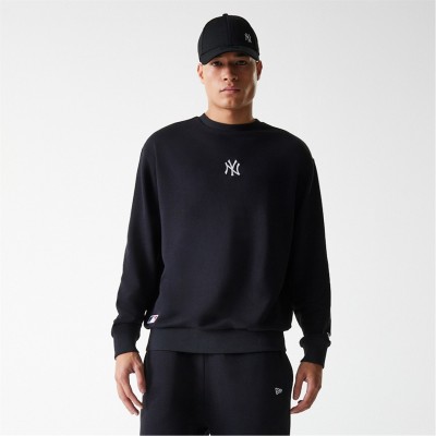 блуза,мъжки,блузи,бейзбол,new,era,men's,mlb,essential,oversized,crew,sweatshirt,ny,black