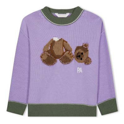 юношеска,блуза,детски,облекла,palm,angels,knitted,bear,sweater,juniors,lilac,brown