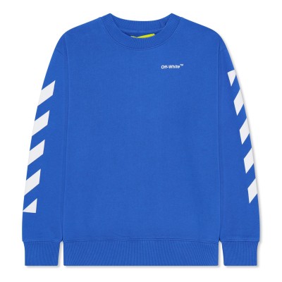 юношеска,блуза,детски,облекла,off,white,diag,crewneck,sweatshirt,juniors,blue,white