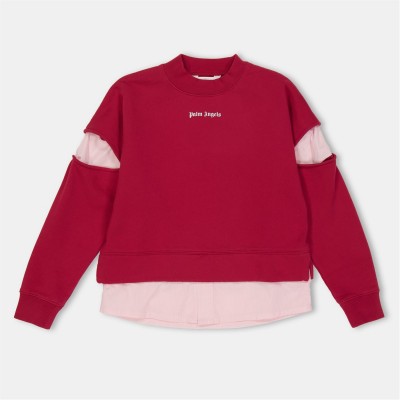 блуза,детски,3/4,панталони,palm,angels,kids',logo,relaxed,fit,crew,sweatshirt,red,pnk,2703