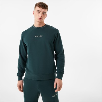 jack,wills,jacquard,crew,sweatshirt,dark,green
