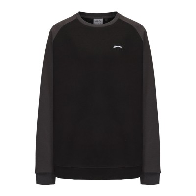 поларена,блуза,мъжки,блузи,slazenger,fleece,contrast,crew,sweatshirt,men,black,charcoal