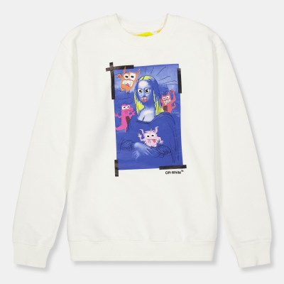 блуза,off,white,kids,crew,neck,relaxed,fit,sweatshirt,white,blue