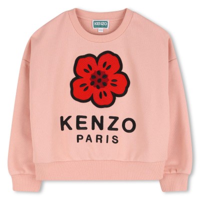 блуза,kenzo,kids,poppy,embroidered,relaxed,fit,crew,sweatshirt,pink,47h