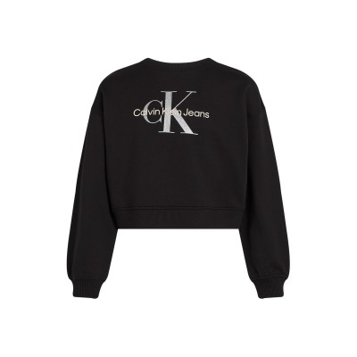 блуза,детски,облекла,calvin,klein,jeans,calvin,klein,jeans,glitter,monologo,cn,sweatshirt,ck,black,beh