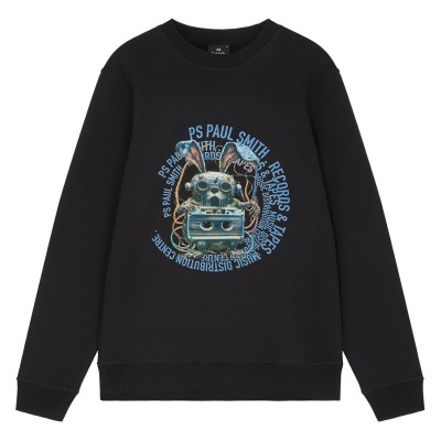 блуза,облекла,на,разпродажба,мъжки,ежедневни,облекла,мъжки,горнища,с,качулка,ps,paul,smith,men's,tape,bunny,crew,sweatshirt,black,79