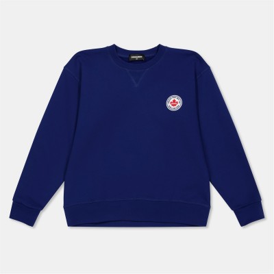блуза,детски,3/4,панталони,dsquared2,kids',dsq,logo,crew,sweatshirt,blue,dq865