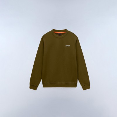 блуза,мъжки,горнища,с,качулка,napapijri,mens,small,box,cotton,crew,sweatshirt,dark,olive