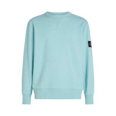 блуза,мъжки,горнища,с,качулка,мъжки,ежедневни,облекла,calvin,klein,jeans,monogram,badge,crew,sweatshirt,fresh,mint