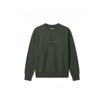 блуза,мъжки,горнища,с,качулка,мъжки,ежедневни,облекла,calvin,klein,jeans,men,s,terry,painted,crew,cotton,relaxed,fit,sweatshirt,dusty,olive