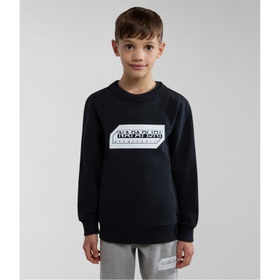 детска,блуза,детски,облекла,napapijri,unisex,kids,logo,crew,sweatshirt,black,041
