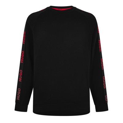 блуза,hugo,logo,tape,sweatshirt,black,001