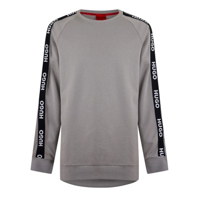 блуза,мъжки,пижами,hugo,hugo,boss,lounge,sporty,logo,sweatshirt,pastel,grey,050