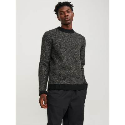 мъжки,пуловер,облекла,на,разпродажба,мъжки,пуловери,jack,and,jones,space,crew,neck,knitted,jumper,mens,black