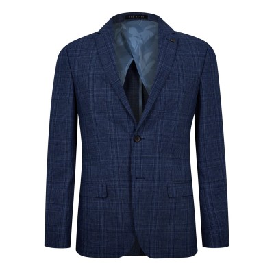 яке,ted,baker,men's,octant,slim,fit,check,suit,jacket,blue,check