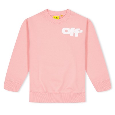 блуза,детски,3/4,панталони,off,white,kids,logo,crew,sweater,bold,design,pink,wht,3001