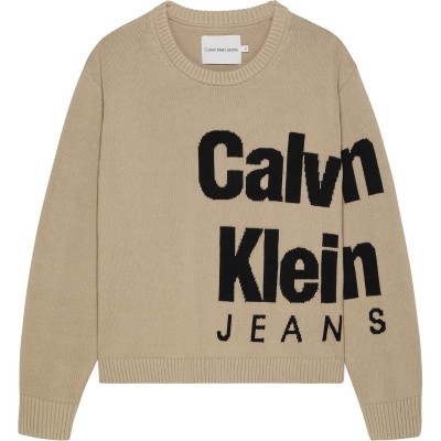 промоция,на,зимни,облекла,calvin,klein,jeans,blown,up,logo,layers,sweater,taupe,ped