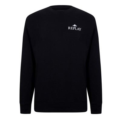 replay,small,logo,crewneck,sweater,black,098