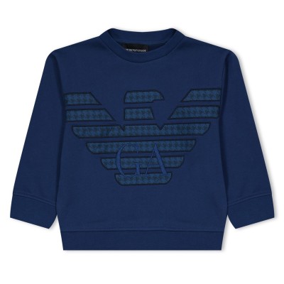 юношеска,блуза,детски,облекла,emporio,armani,eagle,logo,crew,sweater,juniors,blue,0978