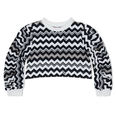 блуза,детски,3/4,панталони,missoni,ruffled,sweatshirt,blk,wht,930bc