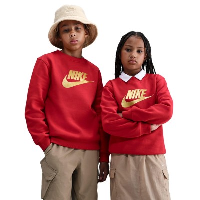 поларена,блуза,детски,блузи,nike,kids,club,fleece,crew,sweatshirt,red,gold