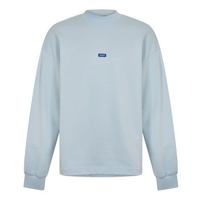 блуза,облекла,на,разпродажба,мъжки,ежедневни,облекла,мъжки,горнища,с,качулка,hugo,men's,cotton,relaxed,fit,crew,sweatshirt,open,blue