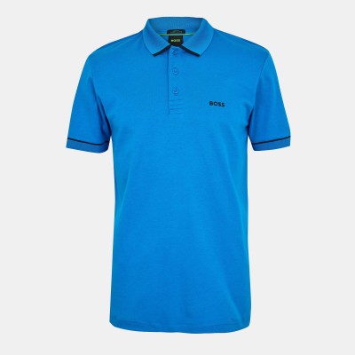 блуза,с,яка,мъжки,тениски,boss,men,s,paule,cotton,short,sleeve,slim,fit,polo,shirt,open,blue