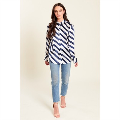 дамски,ризи,be,you,satin,shirt,navy,stripe
