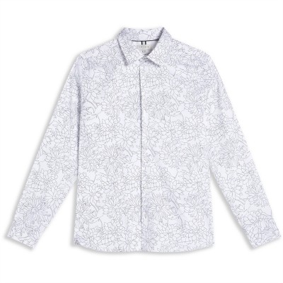 облекла,на,разпродажба,мъжки,тениски,ted,baker,ted,neale,lsfloshirt,sn99,white