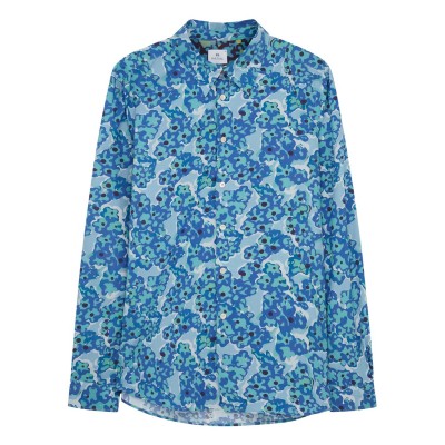 облекла,на,разпродажба,мъжки,ризи,ps,paul,smith,men's,floral,long,sleeve,patterned,shirt,blue,41